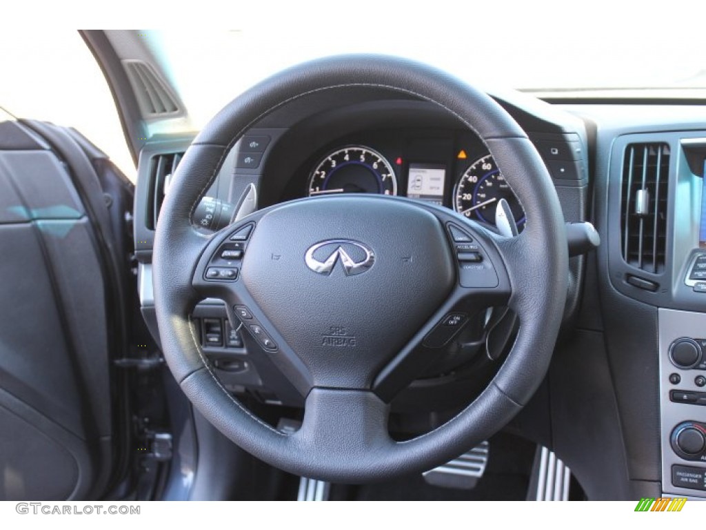 2012 Infiniti G 37 x S Sport AWD Sedan Graphite Steering Wheel Photo #77220548