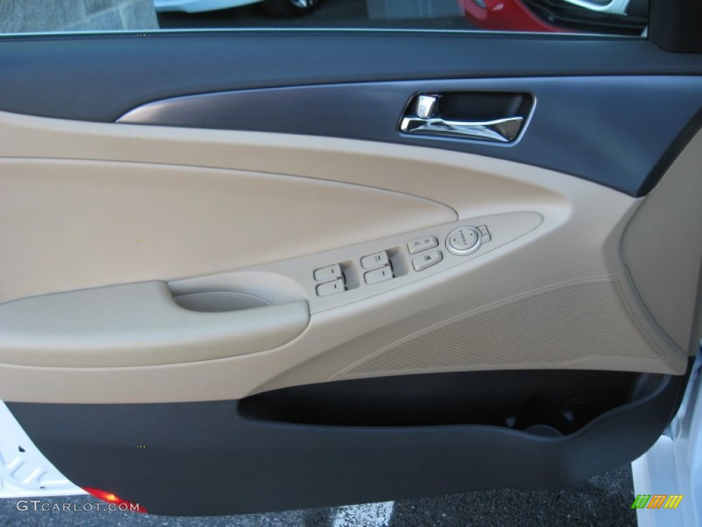 2011 Hyundai Sonata Hybrid Camel Door Panel Photo #77222618