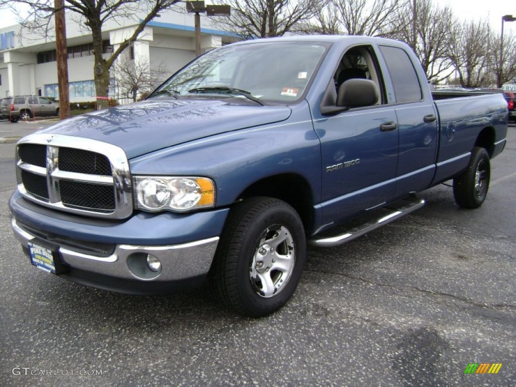 Atlantic Blue Pearl 2003 Dodge Ram 1500 SLT Quad Cab 4x4 Exterior Photo #77222813