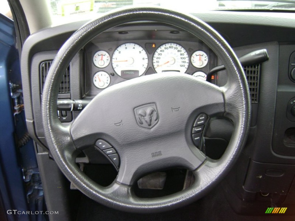 2003 Dodge Ram 1500 SLT Quad Cab 4x4 Dark Slate Gray Steering Wheel Photo #77223110