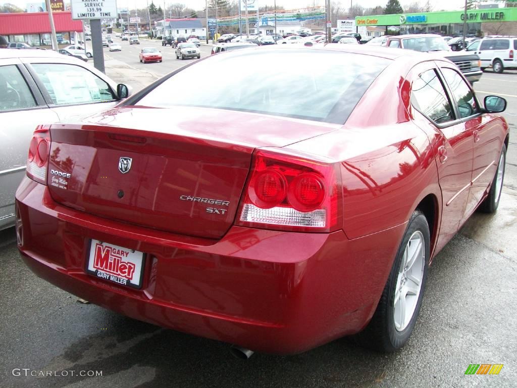 2009 Charger SXT - Inferno Red Crystal Pearl / Dark Slate Gray photo #5