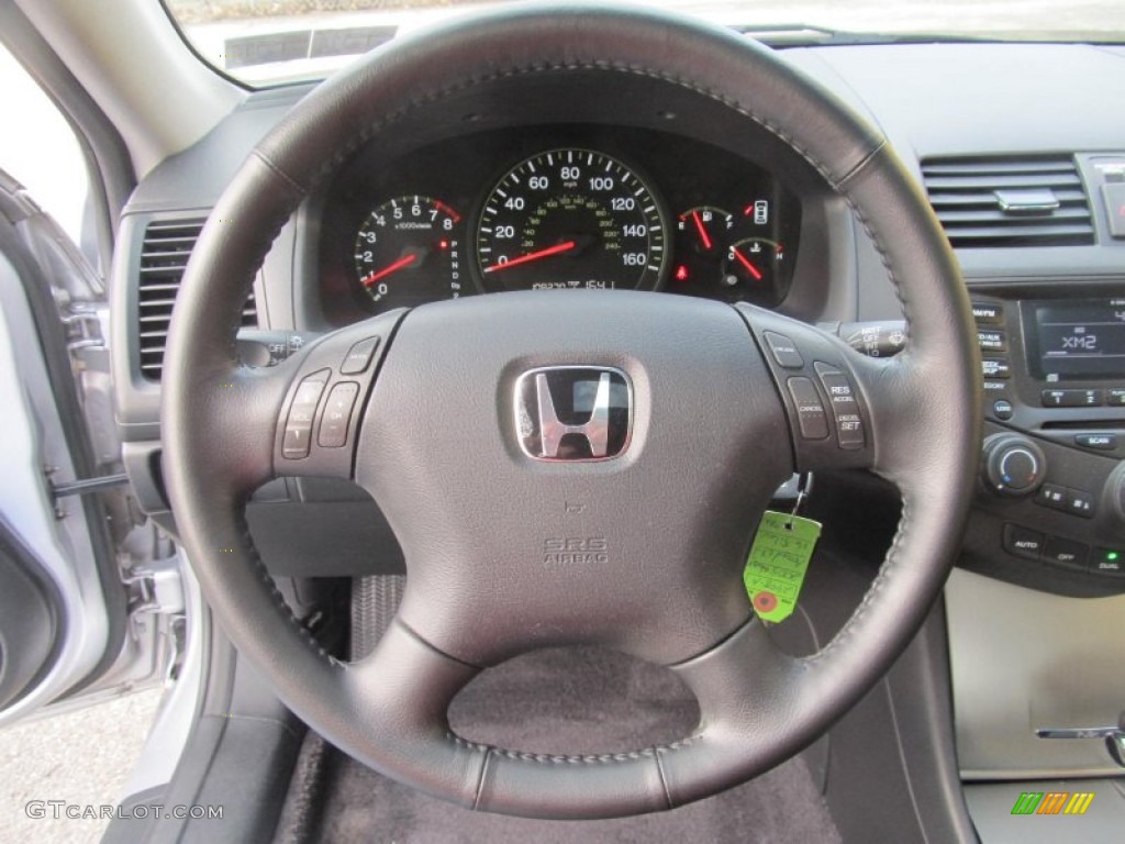 2005 Honda Accord EX-L V6 Sedan Black Steering Wheel Photo #77226631