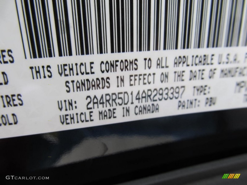 2010 Town & Country Color Code PBV for Blackberry Pearl Photo #77227919