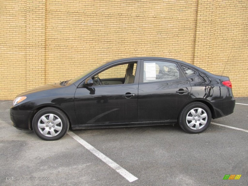 Black Pearl 2007 Hyundai Elantra GLS Sedan Exterior Photo #77228028