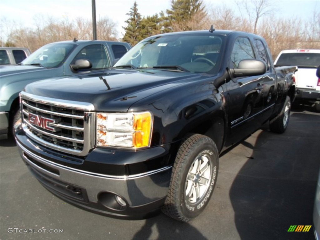 Onyx Black 2013 GMC Sierra 1500 SLE Extended Cab 4x4 Exterior Photo #77228136