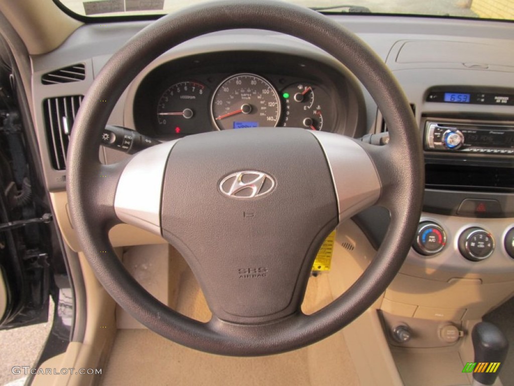 2007 Hyundai Elantra GLS Sedan Beige Steering Wheel Photo #77228223