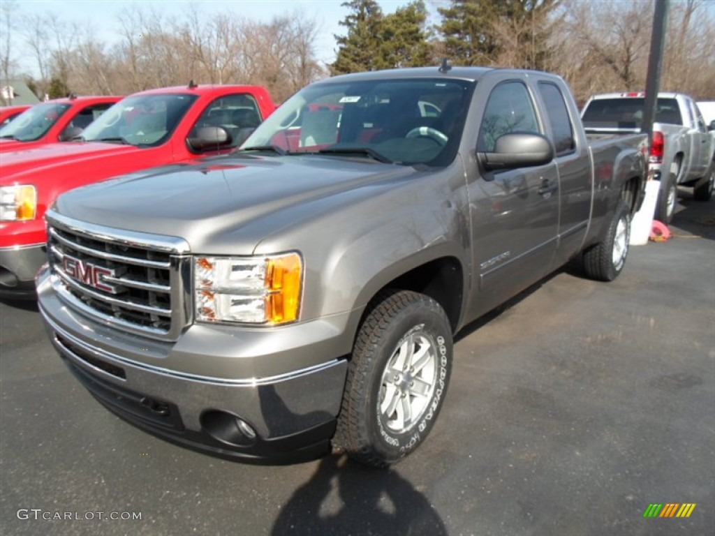 2013 Sierra 1500 SLE Extended Cab 4x4 - Steel Gray Metallic / Ebony photo #1