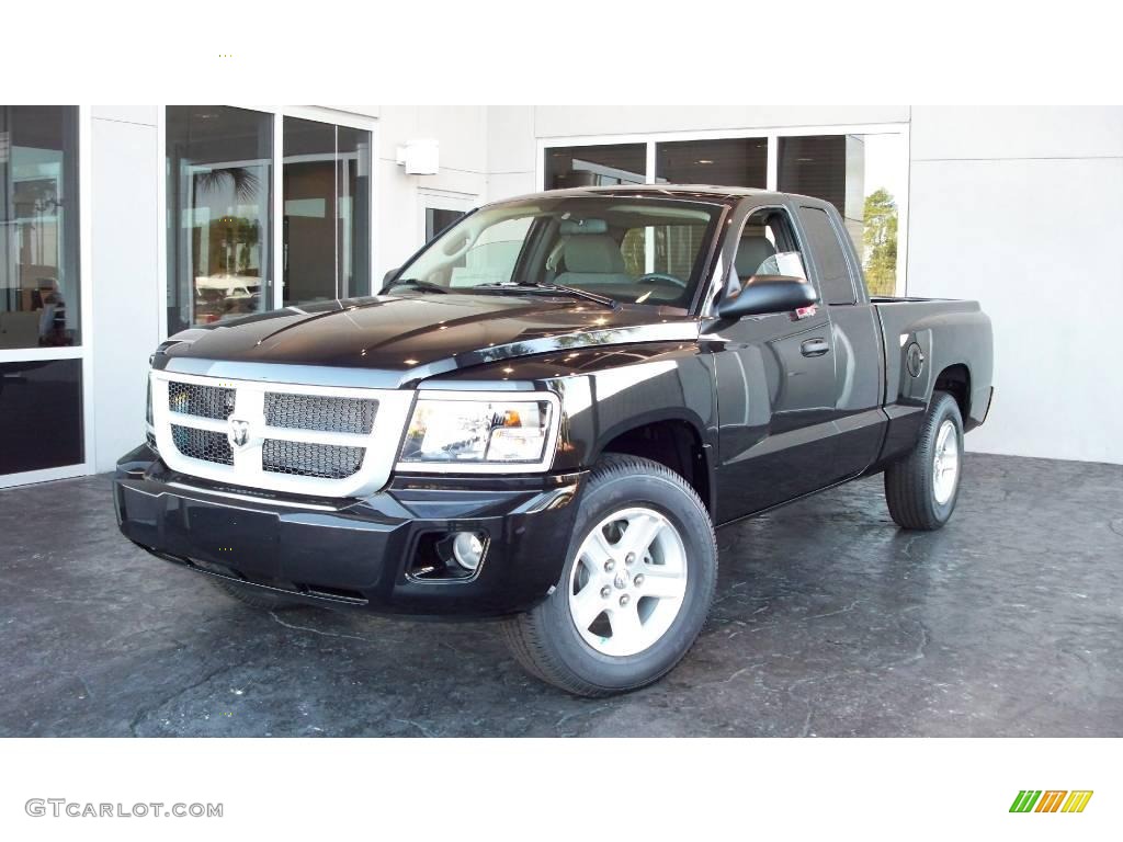 2009 Dakota Big Horn Extended Cab - Brilliant Black Crystal Pearl / Dark Slate Gray/Medium Slate Gray photo #1