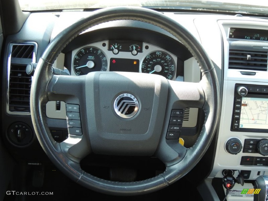 2011 Mercury Mariner Premier V6 AWD Black Steering Wheel Photo #77230361