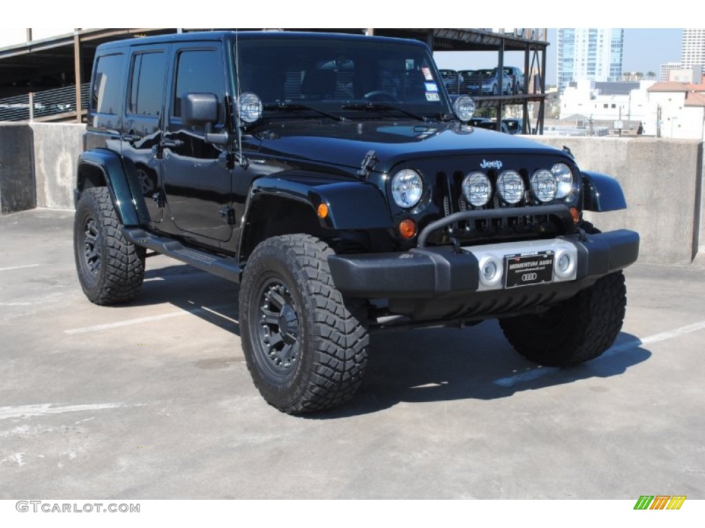 2012 Wrangler Unlimited Sahara 4x4 - Black / Black photo #1