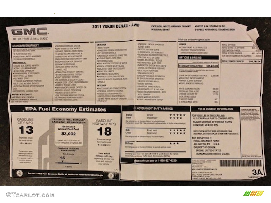 Gmc Vin Decoder Window Sticker | Autos Post