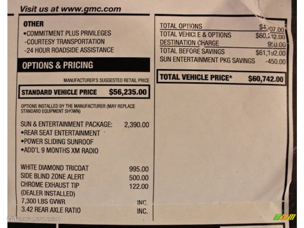 2011 GMC Yukon Denali AWD Window Sticker Photo #77231793