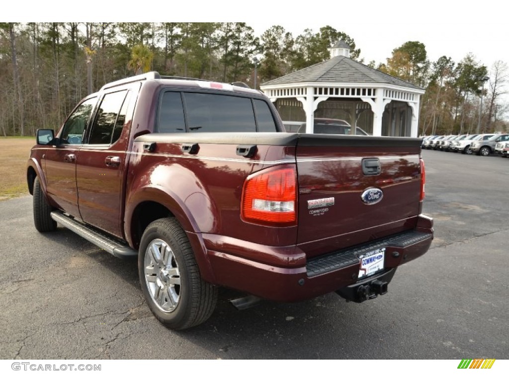 2008 Explorer Sport Trac Limited - Dark Cherry Metallic / Dark Charcoal photo #7