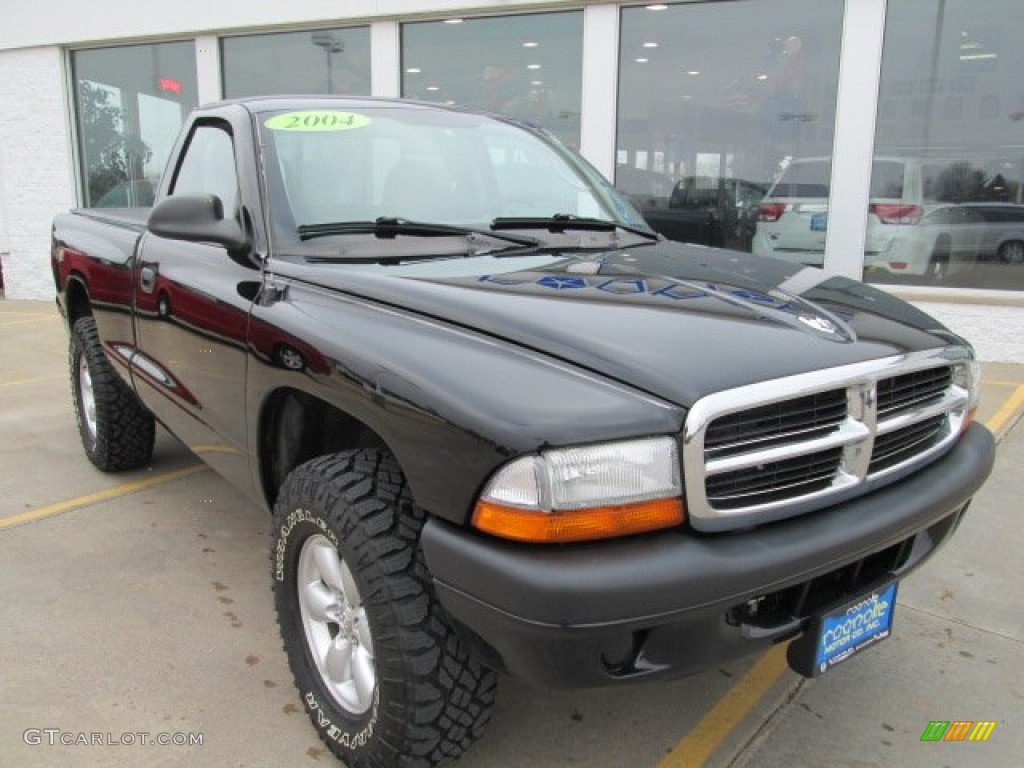 2004 Dakota Sport Regular Cab 4x4 - Black / Dark Slate Gray photo #5