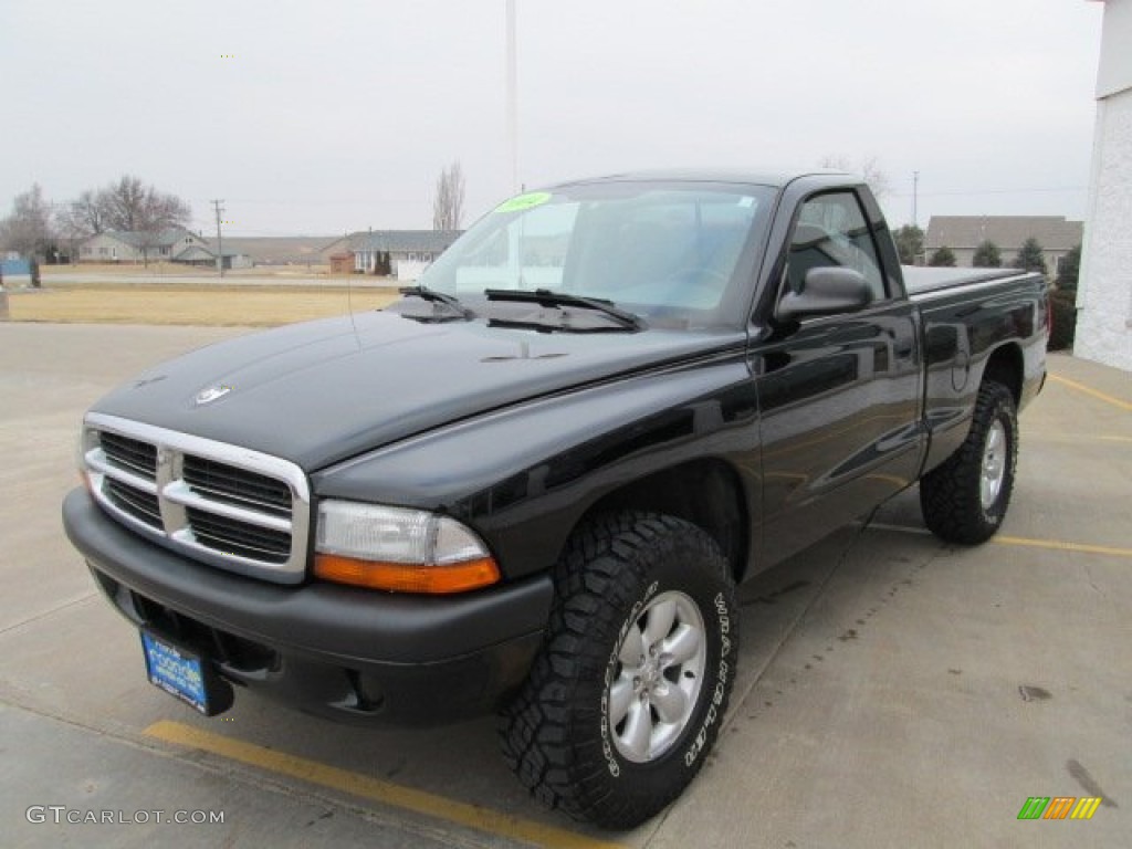 2004 Dakota Sport Regular Cab 4x4 - Black / Dark Slate Gray photo #7