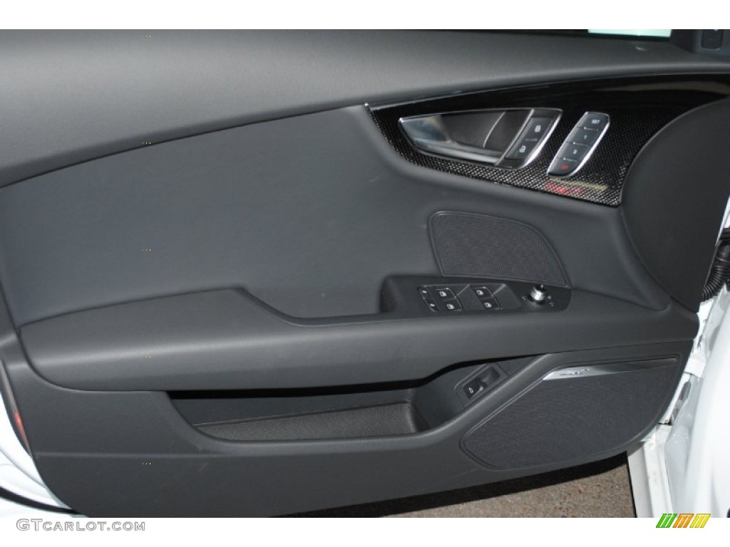 2013 Audi S7 4.0 TFSI quattro Black Valcona leather with diamond stitching Door Panel Photo #77233484