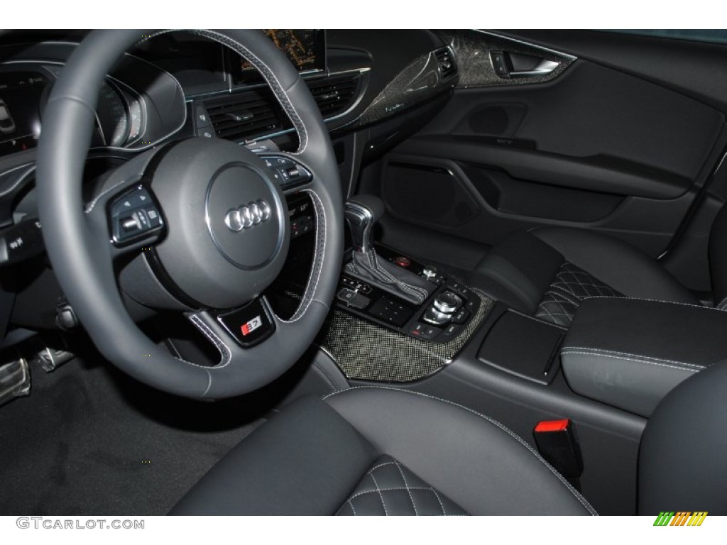 Black Valcona leather with diamond stitching Interior 2013 Audi S7 4.0 TFSI quattro Photo #77233629