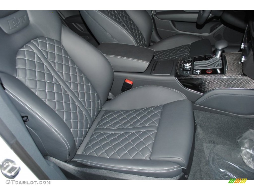 Black Valcona leather with diamond stitching Interior 2013 Audi S7 4.0 TFSI quattro Photo #77234409
