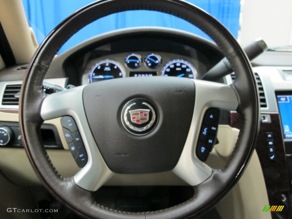 2012 Cadillac Escalade Premium AWD Cashmere/Cocoa Steering Wheel Photo #77236401