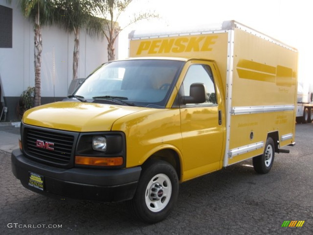 Yellow 2007 GMC Savana Cutaway 3500 Commercial Cargo Van Exterior Photo #77237847