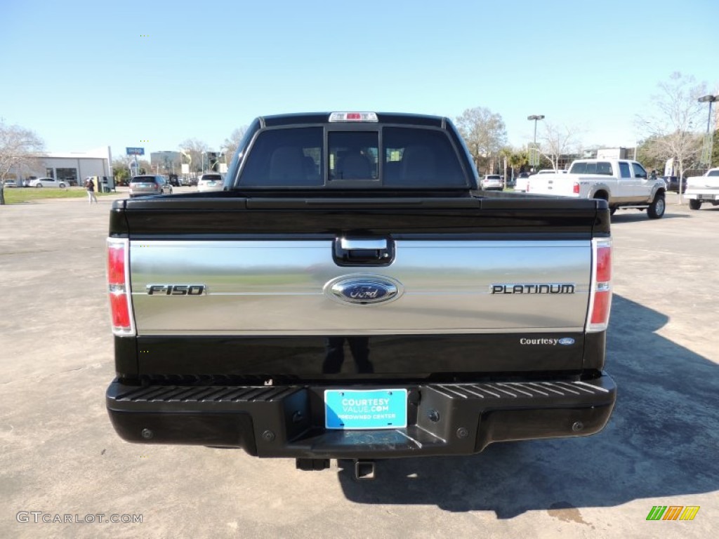 2011 F150 Platinum SuperCrew 4x4 - Tuxedo Black Metallic / Steel Gray/Black photo #3