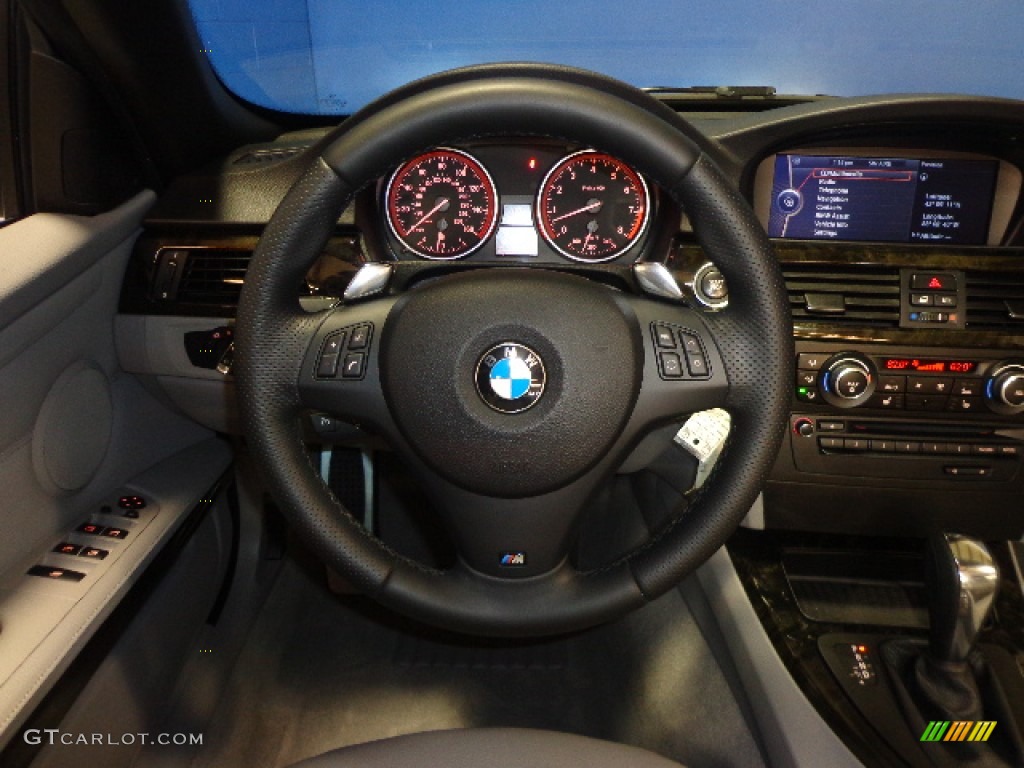 2010 BMW 3 Series 328i Convertible Gray Dakota Leather Steering Wheel Photo #77241651
