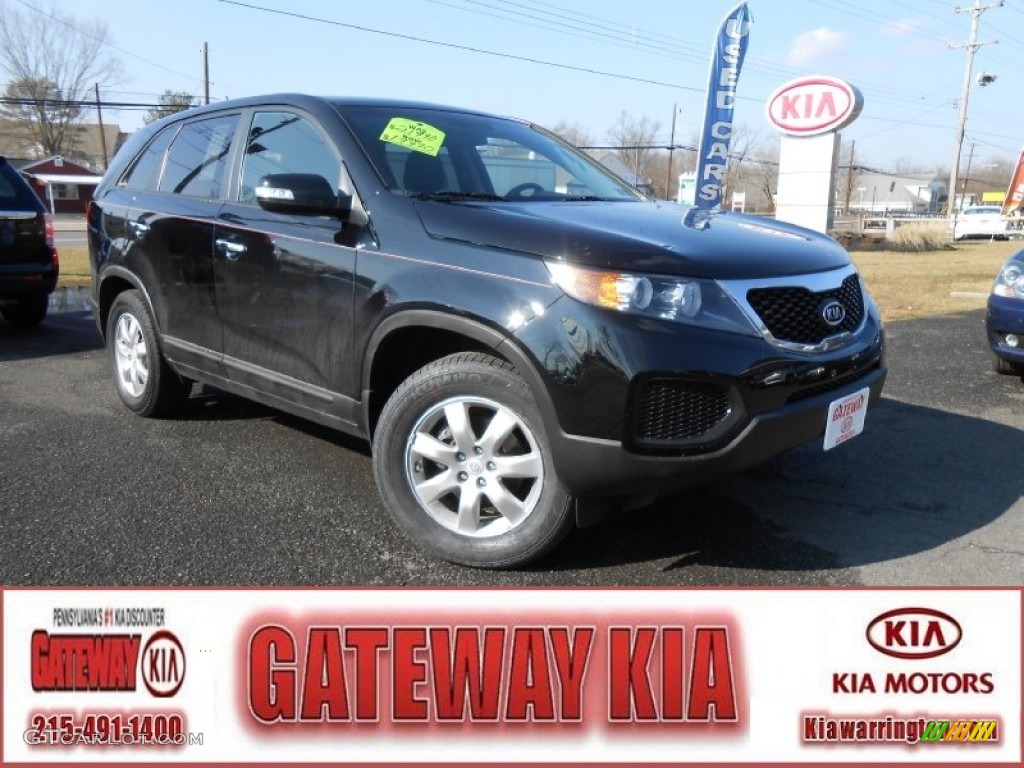 2011 Sorento LX - Ebony Black / Black photo #1