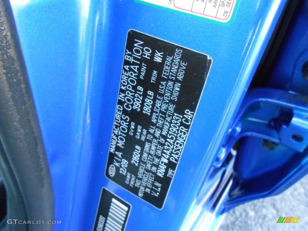 2010 Forte SX - Corsa Blue / Black Sport photo #25