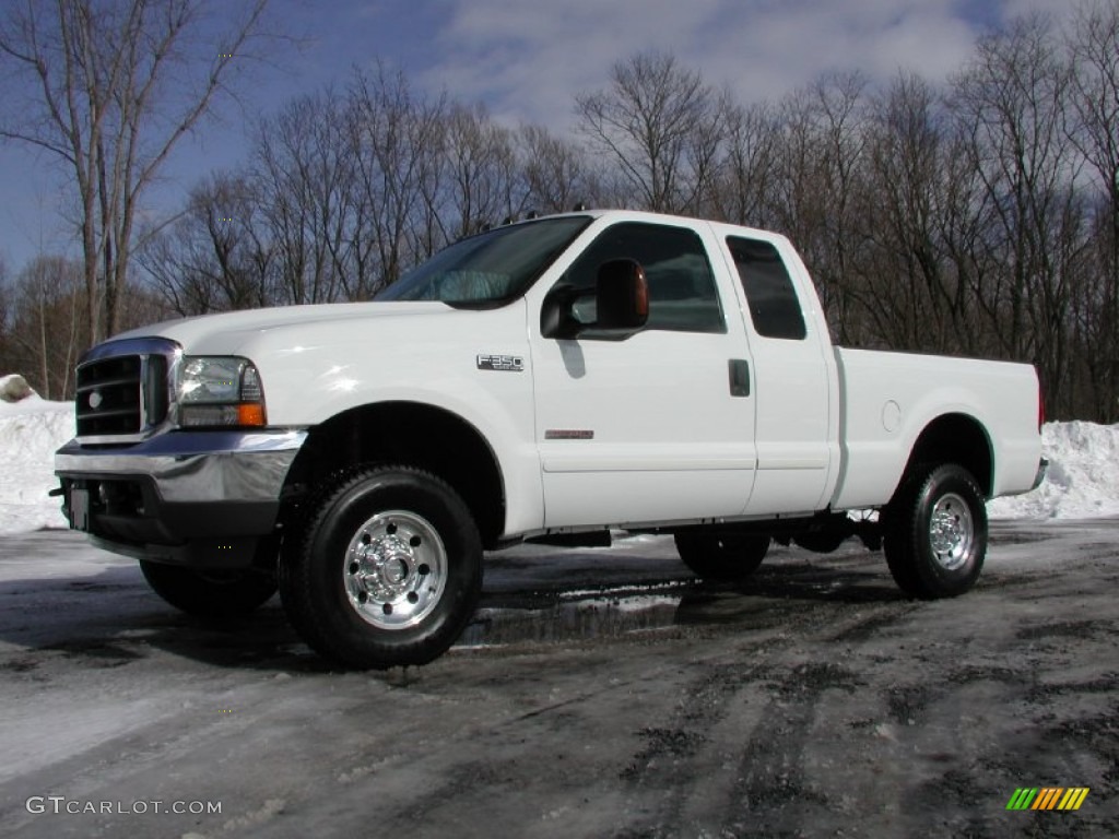 2003 F350 Super Duty XLT SuperCab 4x4 - Oxford White / Medium Flint photo #1