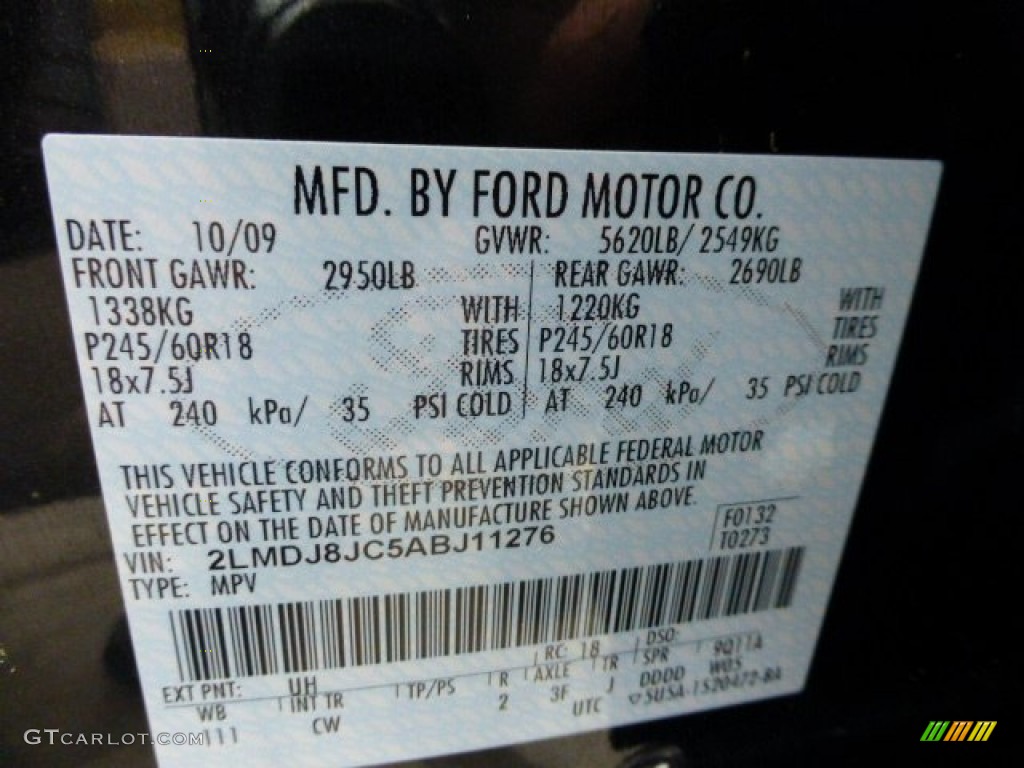 2010 Lincoln MKX AWD Parts Photos