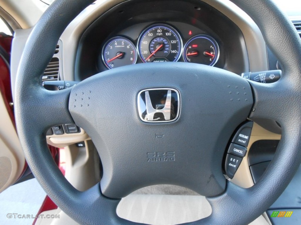 2005 Honda Civic EX Sedan Ivory Steering Wheel Photo #77245439