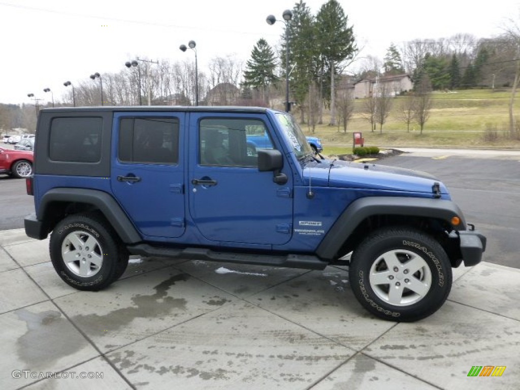 Deep Water Blue Pearl 2010 Jeep Wrangler Unlimited Sport 4x4 Exterior Photo #77246585