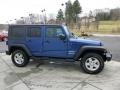 Deep Water Blue Pearl 2010 Jeep Wrangler Unlimited Sport 4x4 Exterior