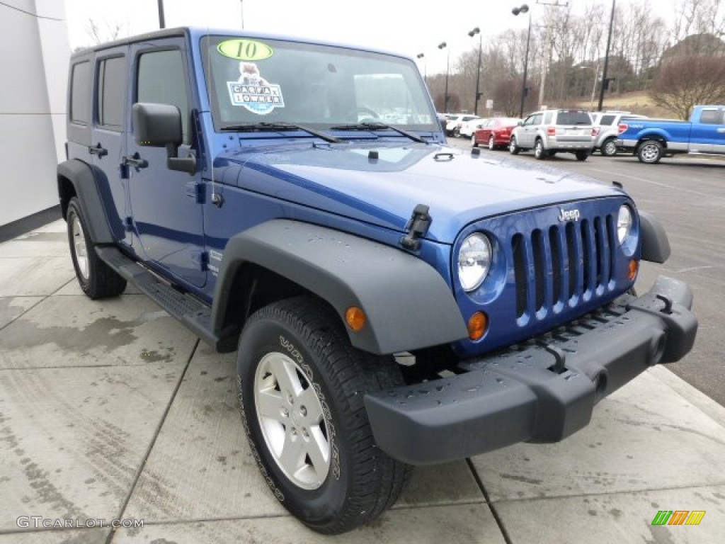 Deep Water Blue Pearl 2010 Jeep Wrangler Unlimited Sport 4x4 Exterior Photo #77246609