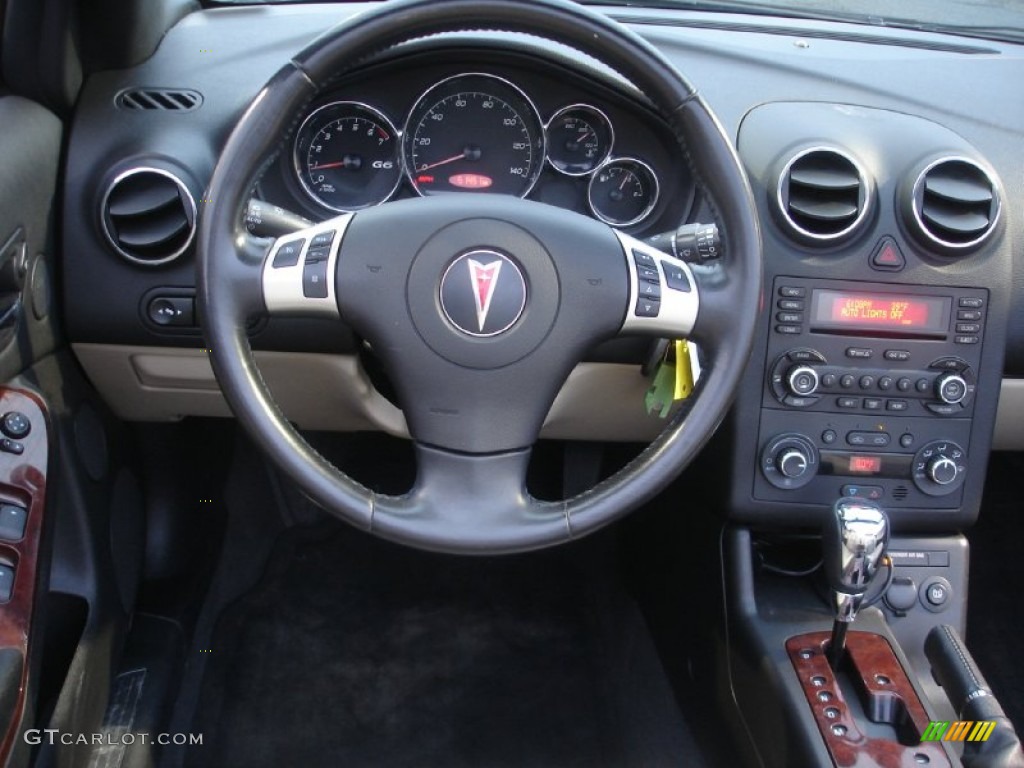 2007 Pontiac G6 GT Convertible Light Taupe Steering Wheel Photo #77246690