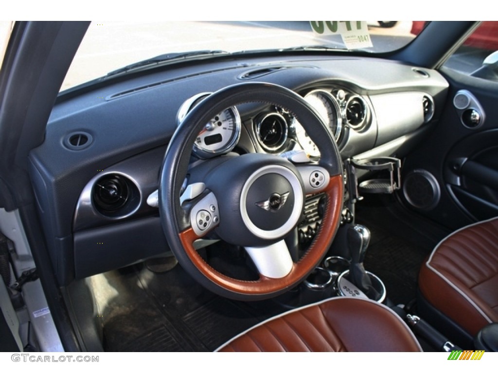 Malt Brown English Leather Interior 2008 Mini Cooper Convertible Sidewalk Edition Photo #77248514