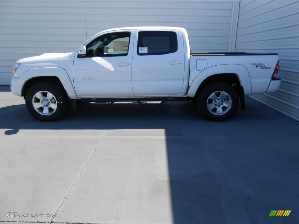 2013 Tacoma V6 TRD Sport Double Cab 4x4 - Super White / Graphite photo #8