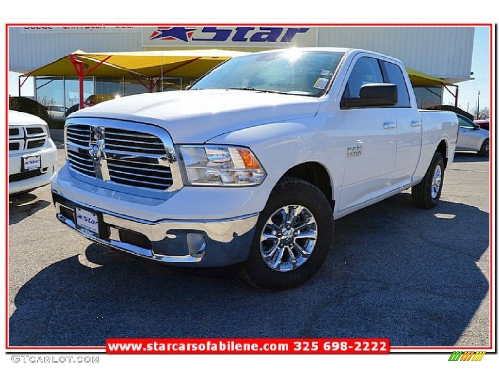 2013 1500 SLT Quad Cab - Bright White / Canyon Brown/Light Frost Beige photo #1