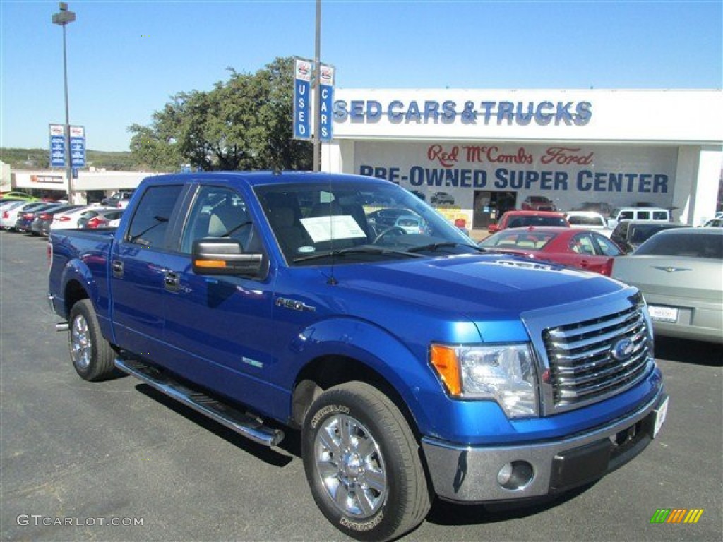 2011 F150 XLT SuperCrew - Blue Flame Metallic / Pale Adobe photo #1