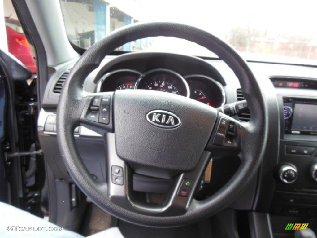 2011 Kia Sorento LX Black Steering Wheel Photo #77253037