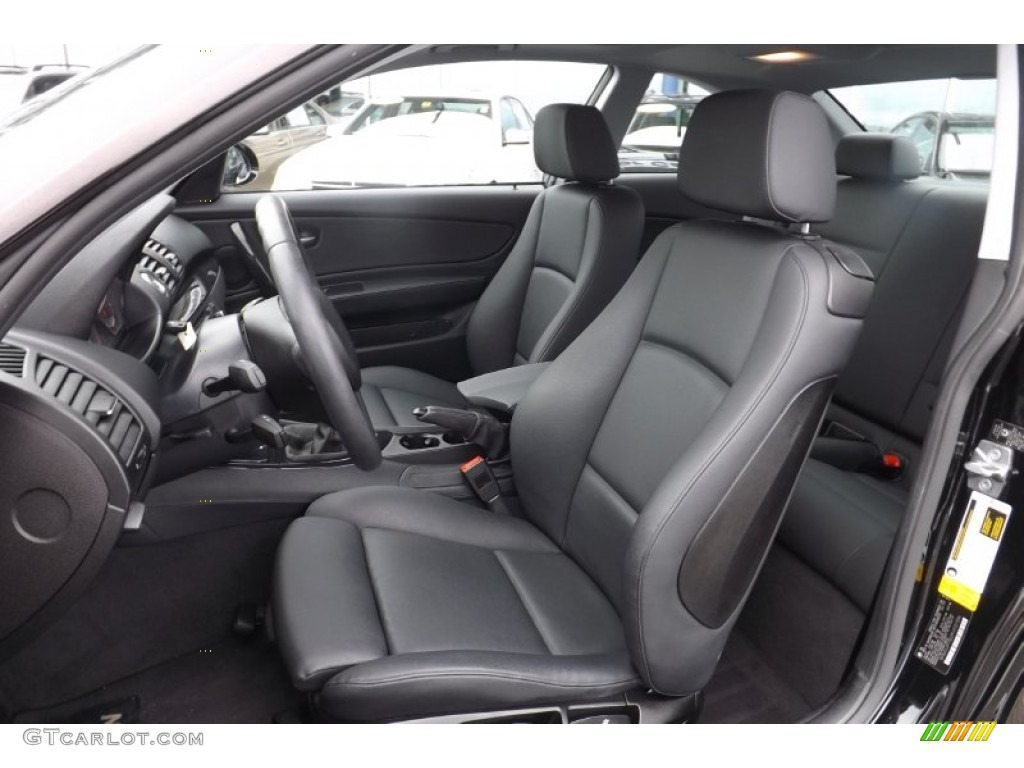 Black Interior 2009 BMW 1 Series 128i Coupe Photo #77254004