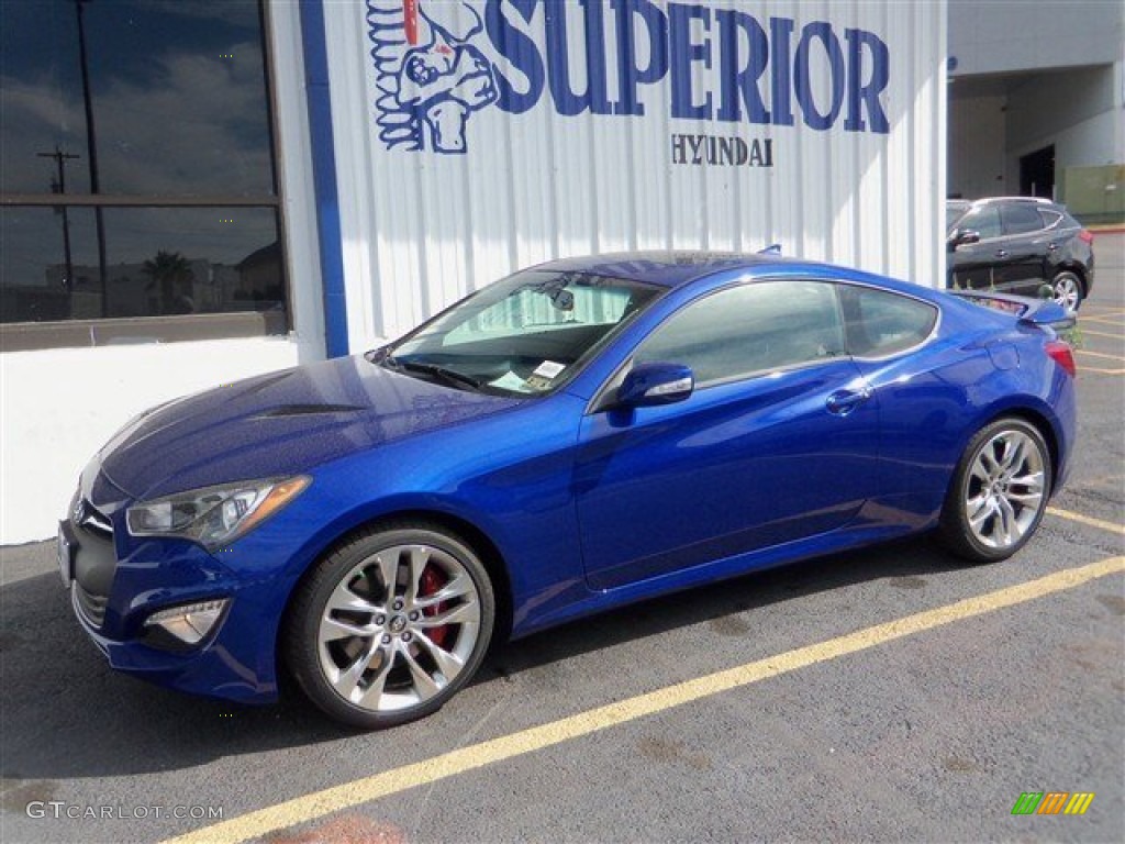 2013 Genesis Coupe 3.8 Track - Shoreline Drive Blue / Black Leather photo #5