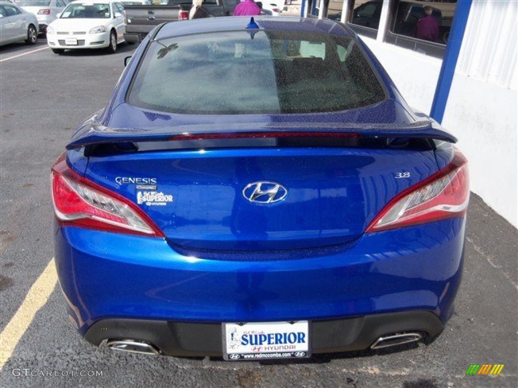 2013 Genesis Coupe 3.8 Track - Shoreline Drive Blue / Black Leather photo #7