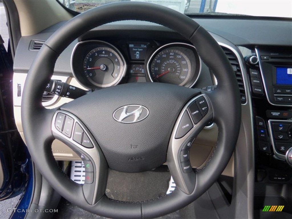 2013 Hyundai Elantra GT Beige Steering Wheel Photo #77257454
