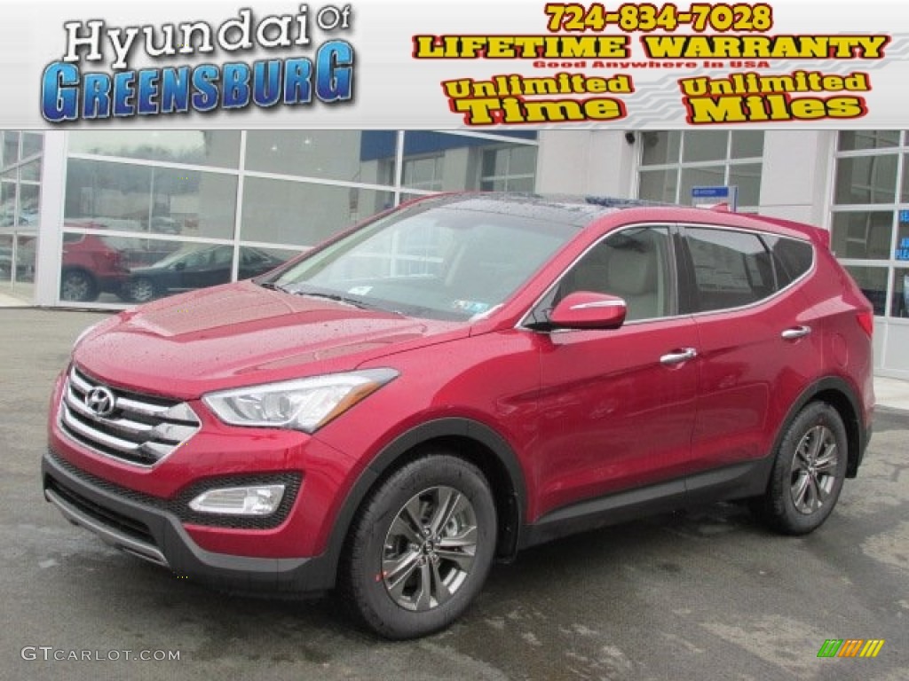 2013 Santa Fe Sport AWD - Serrano Red / Beige photo #1