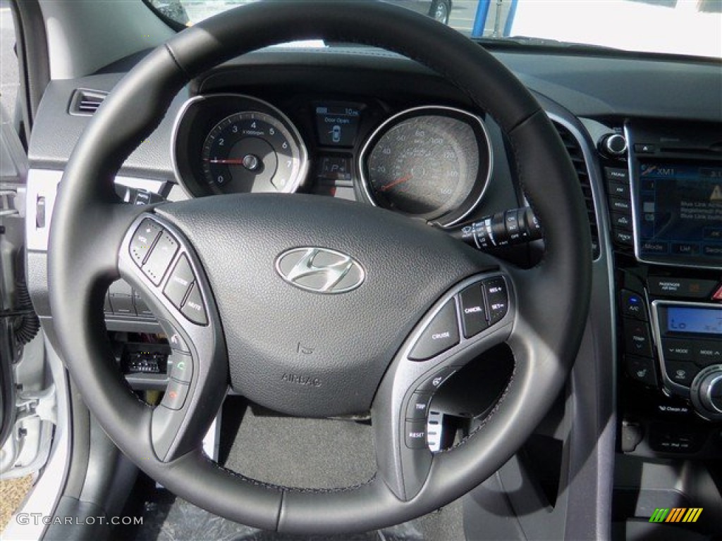 2013 Hyundai Elantra GT Blue Steering Wheel Photo #77257784