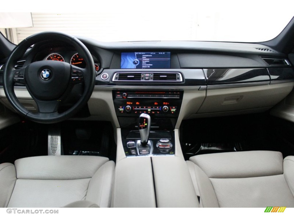 2011 BMW 7 Series 740Li Sedan Oyster/Black Dashboard Photo #77258052