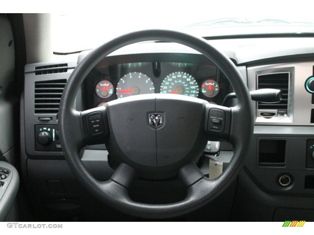 2007 Dodge Ram 1500 SLT Quad Cab Medium Slate Gray Steering Wheel Photo #77259794