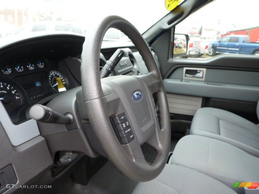 2011 Ford F150 STX Regular Cab 4x4 Steel Gray Steering Wheel Photo #77259821