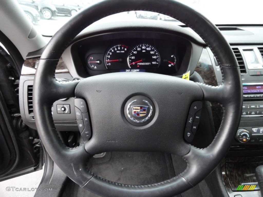 2009 Cadillac DTS Standard DTS Model Ebony Steering Wheel Photo #77261528